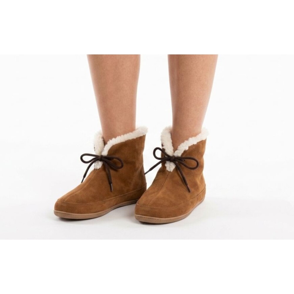 Madewell The Sherpa Bootie Slipper In Suede Equestrian Brown Size 8 NWT